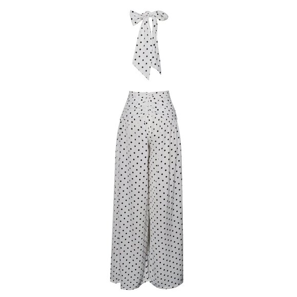 Oriana White Polka Dots Halter Jumpsuit - Picture 12 of 14